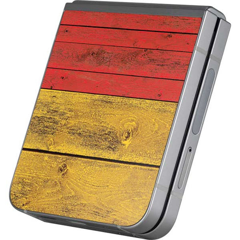 German Flag Dark Wood Galaxy Z Flip6 Skin